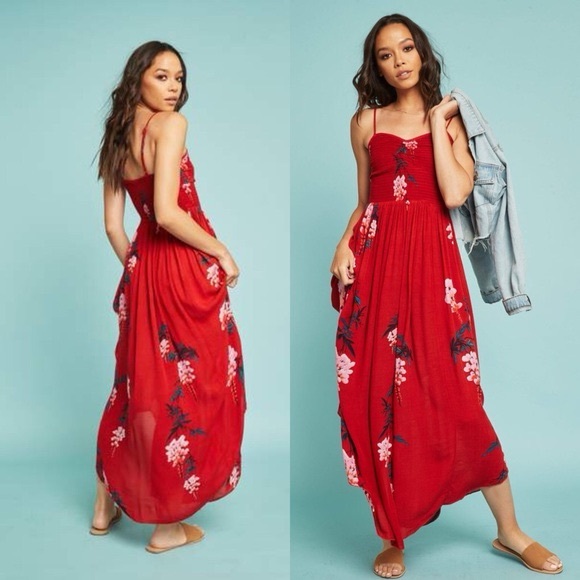 FREE PEOPLE 🌹’Beau’ Floral Print Smocked Maxi Dress - Picture 4 of 16